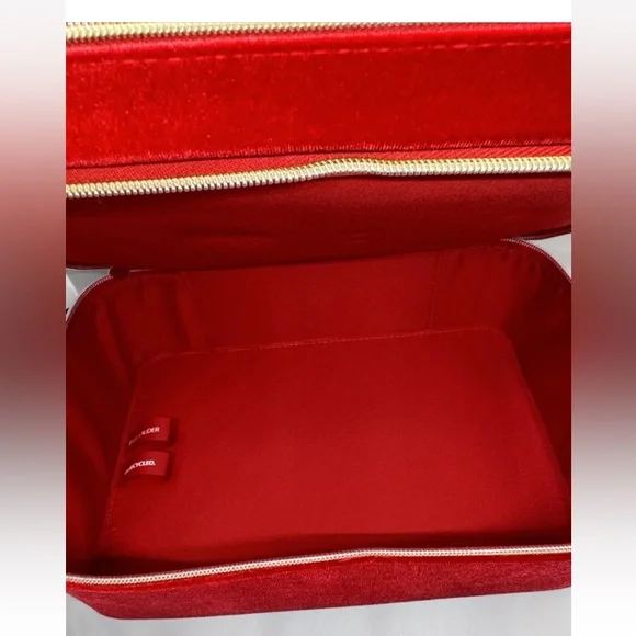 2024 Estee Lauder Red Velvet Holiday Beauty Box CASE ONLY Bow Handle 11"x8" - Picture 5 of 6